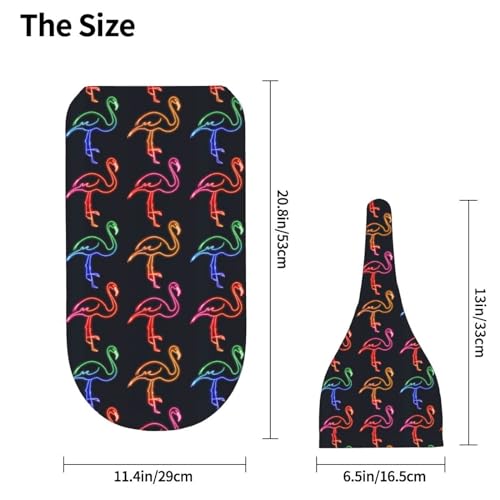 Image of Neon Flamingos Newborn Swaddle Blankets Hat Sets Soft Baby Receiving Blanket Swaddle Sack for Baby Shower Infant Boy Girl Gift
