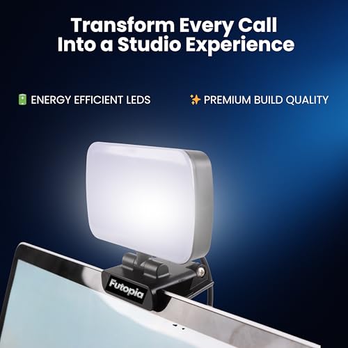 Image of Futopia LED Clip-On Light Universal Video Conference, Makeup & Photography | 3 Color Modes & Adjustable Brightness | USB-Powered Portable Light for Laptop, Phone, Monitor, Dressing Table & Mirror