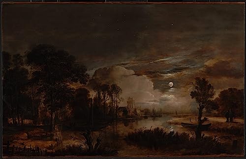 Paysage au clair de lune SERENDIPITP grand poster mural salon contemporain