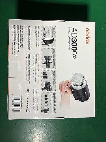 Godox AD300 Pro AD300Pro Outdoor Flash Strobe Light, 300Ws TTL HSS 1/8000s Studio Flash Monolight, 2600mAh Lithium Battery, 12W Modeling Lamp, Compatible for Canon Sony Nikon Fuji Olympus Panasonic