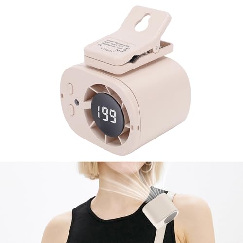 Ventilador de cuello de mano portátil recargable 3000 mAh beige 3