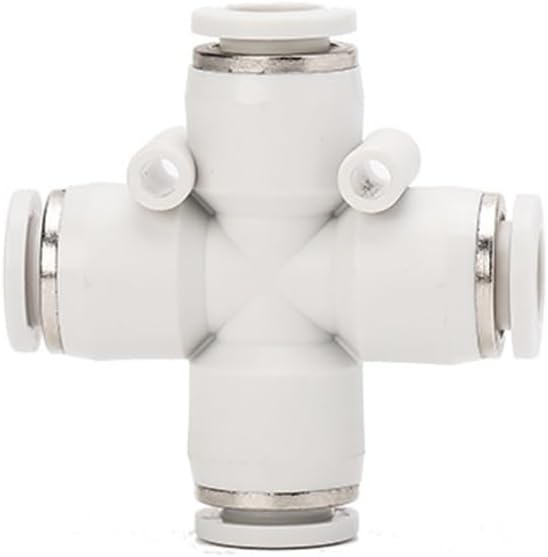 Pneumatic Fittings Quick Joint PU Gas Pipe Cross Four-way White PZA4 6 8 10 12 1Pcs(PZA4(white))