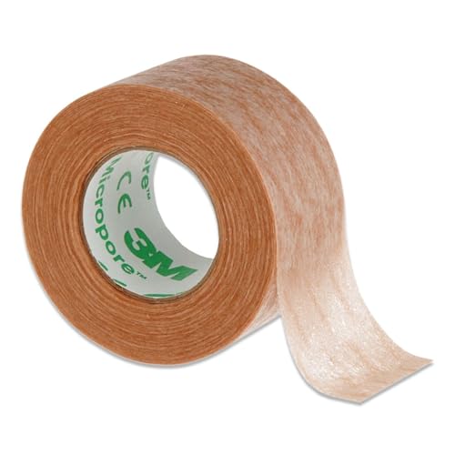 P-Beauty Micropore Tape Vliespflaster Hautfarben mit Anwendungstipps by medizinisches Klebeband Wimpernverlängerung Hautpflaster Hypoallergen Atmungsaktiv Wasserfest (2 5cmx9 14m 1 Rolle)