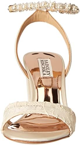 Badgley Mischka Women's KOKO Heeled Sandal, Ivory Satin, 7 | Image 1