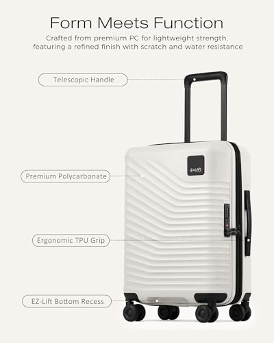 Image of Coolife Luggage Carry-On, Lightweight PC Hardside Suitcase, 20-Inch, Black
