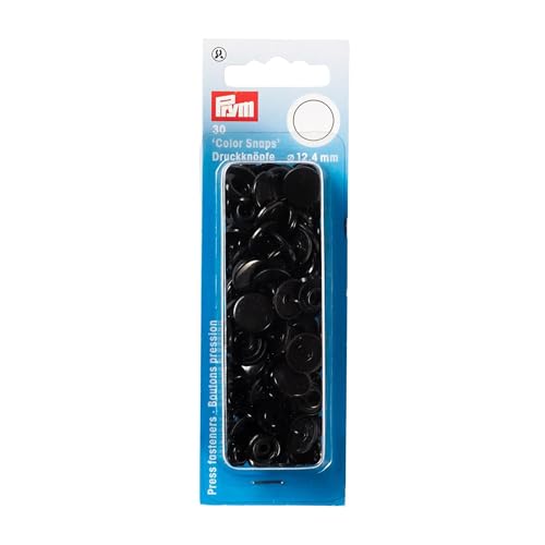 Prym Boutons Poussoir, Plastique, Noir, 12,4 mm, Set de 30 Pièces PRYM_393105-1