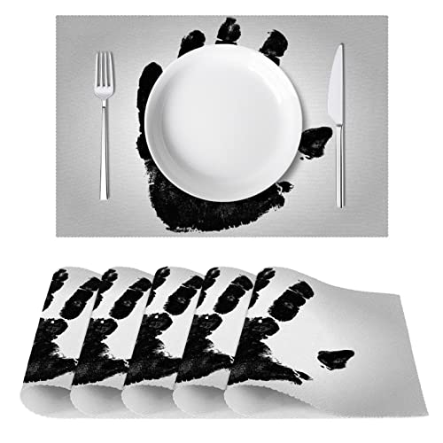 Set de table à empreintes de main protège de la chaleur et antidérapant x6