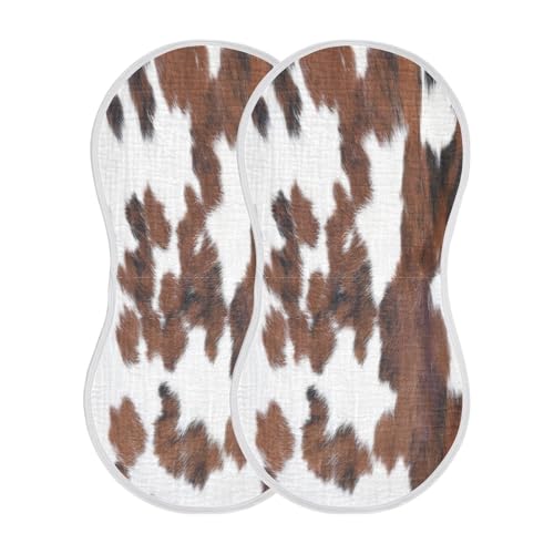 Cow Print Burp Cloths Cotton Baby Washcloths,Large 22x11in Burping Cloth Absorbent and Soft for Newborn Baby Boys and Girls,1 Pack2