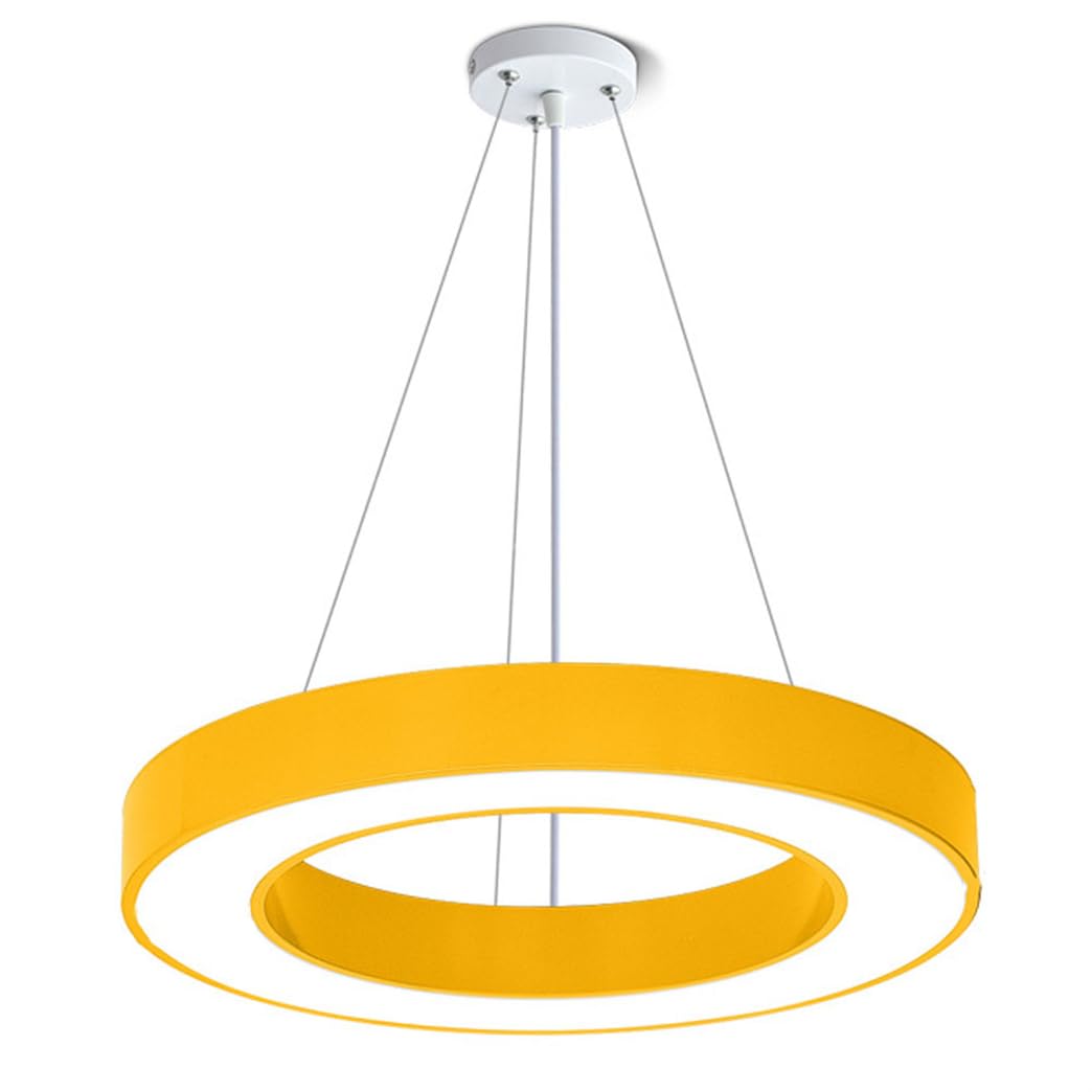 CWVYKNP Colored Decorative Chandelier in Kindergarten Commercial Use Ring LED Pendant Light Contemporary Pendant Lighting for Kitchen, Bar,Entryway Bedroom Foyer Adjustable Height Cool Light