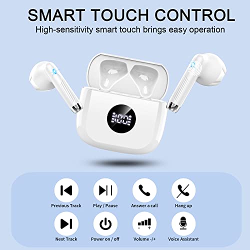 Cuffie Bluetooth, Auricolari Bluetooth 5.3 Stereo HiFi, Cuffie Wireless con Mic, Cuffie Cancellazione Rumore, IP7 Impermeabili, Display LED, 40 Ore di Riproduzione, Mini Auricolari Senza Fili in Ear - Image 7