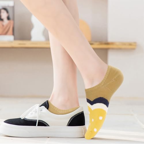 Image of Benefeet Sox Cute No Show Socks for Women Low Cut Socks for Girls Liner Invisible Socks Cotton Flat Boat Loafer Socks