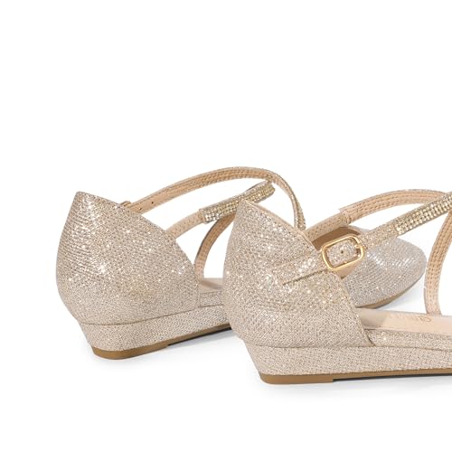 DREAM PAIRS Pointed Toe Low Wedge Heeled Ankle Strap Flats Shoes for Women Dressy Comfortable, Casual Slip-on Dress Shoes for Business Office and Work4