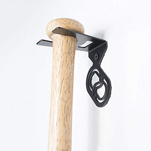 MEOLLO Crochet Mural en Acier pour Batte de Baseball (3 X Noir)