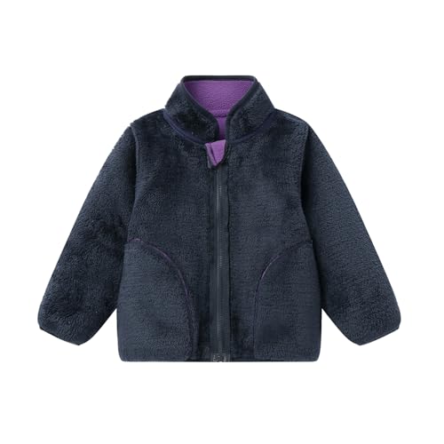 Image of LittleSpring Boys Girls Polar Fleece Jackets Fur Lined Zip Up Warm Winter Coat