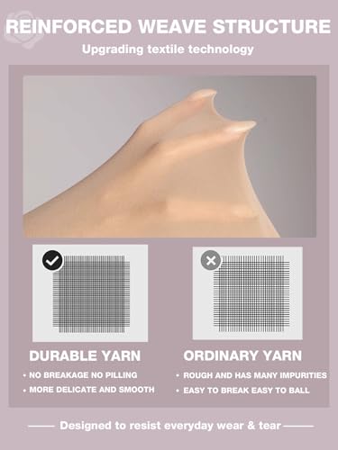 Image of Indestructible Tights for Women, Rip Resistant Durability T-Crotch Pantyhose Semi Sheer High Waist Stockings