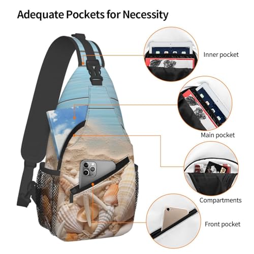 Sling Bag para mujer y hombre negro para viaje miniatura 3