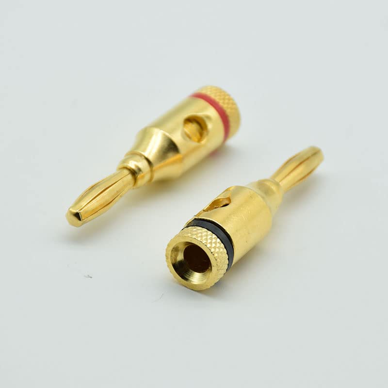 2 connettori per cavo altoparlante musicale a banana placcati in oro da 4 mm, 1 coppia, terminale a saldatura per amplificatore di altoparlante.