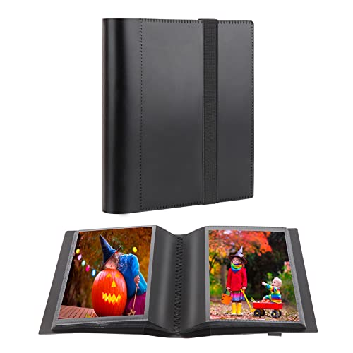 Small Photo Album 4x6 Photos Black Inner Page with Strong Elastic band, Each Small Album Holds 64 Photos, 4x6 Mini Book Photo Pictures Album Birthday Christmas Photo Albums Wedding Anniversary (Black)