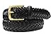 796-BLK - Toneka Men's Woven Cowhide Full grain Braided Leather Dress Belt with Brass Buckle