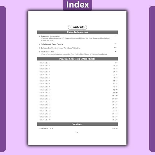 Image of Examcart Jawahar Navodaya Vidyalaya (JNV) Class 6 Entrance Exam 2027 Book | 20 Practice Sets with OMR Sheets | Based on JNVST Syllabus & Paper Pattern (English)
