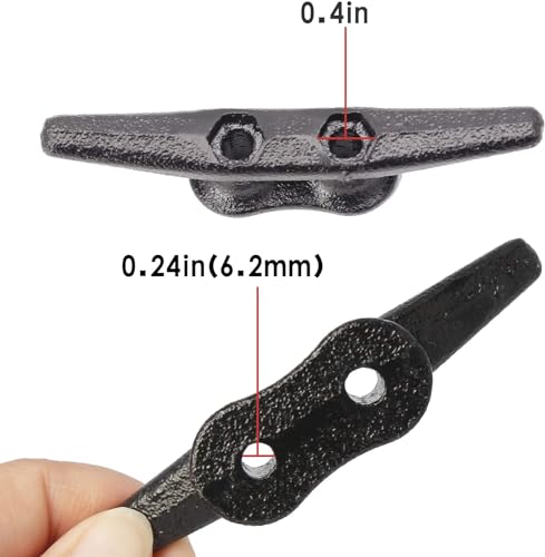 image for VEITHI 4 inch Electrophoretic Coated Black Dock Cleats Boat Cleats, Bo