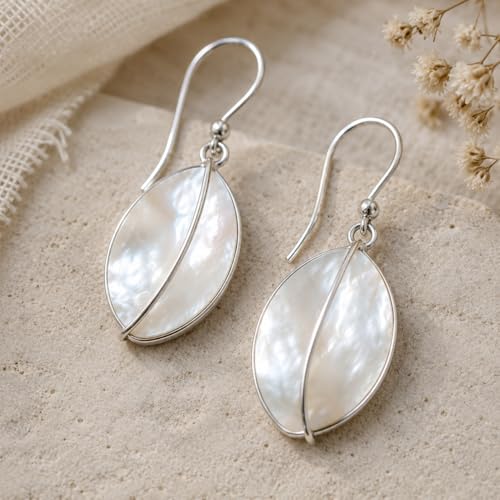 Boucles d'oreilles argent 925 nacre blanche Séléna le cadeau idéal pour elle