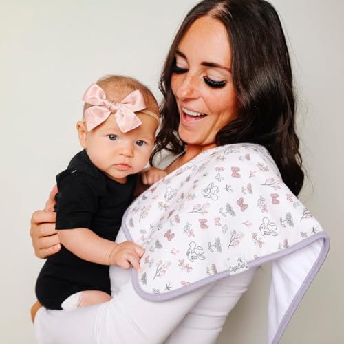 Image of Copper Pearl Premium Baby Burp Cloths - 3-Pack Large Cotton Burp Cloths, Extra Soft Spit Up Rags with 3 Absorbent Layers, Perfect for Baby Boy and Baby Girl Gifts (21 inch x 10 inch Size, Minnie Mouse Set)