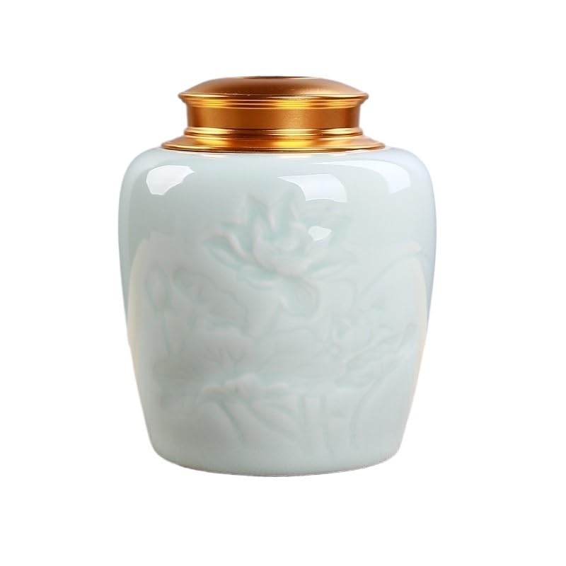Pojemnik na herbatę, pojemnik ceramiczny, Herbata Celadon, puszka z czarną herbatą, zielona herbata, słoik zamknięciem, butelka na leki, ceramiczna, pojemnik herbatę