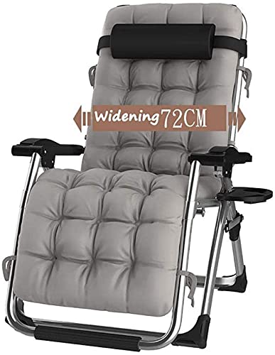 Sillón reclinable de Gravedad Cero para Exteriores con portavasos, tumbonas Ajustables Extra Anchas para Patio, jardín, Playa, Piscina, con Cojines Que soportan 200 kg. (C)