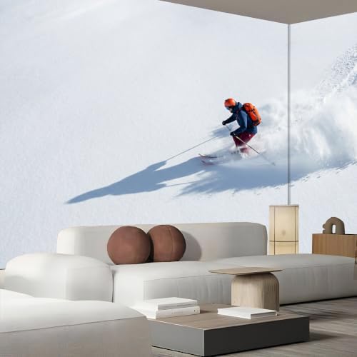 Papier peint panoramique glisse pour un salon style chalet - 4