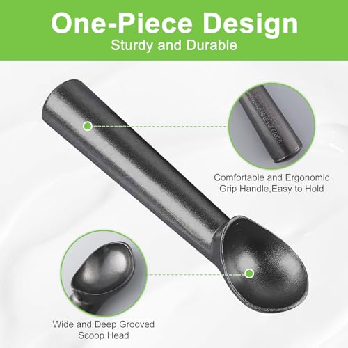 4PCS Ice Cream Scoops,Aluminum 7 INCH Handle Ice Cream Scooper,Non-Stick Anti-Freeze One-Piece Design Cookie Spoon for Hard ice Cream, Fruit Puree, and Potato mash - Image 3