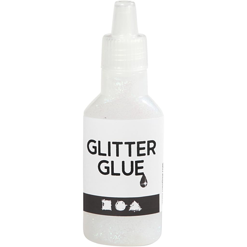 Glitter Glue, Holographic White, 25 ml
