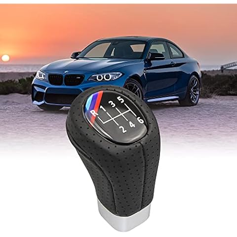 Furado Car Gear Shift Knob, 6 Speed Gear Shift Head, Universal PU Leather Gear Shifter Stick, Compatible with E34 E36 E38 E39 E46 E53 E60 E61 E63 E64 E83 E90 E91 E92 E93 Cover