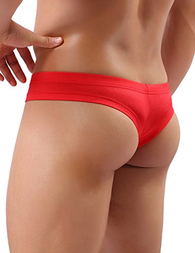iKingsky Men's Cheeky Boxer Briefs Sexy Low Rise Pouch Thong Underwear4