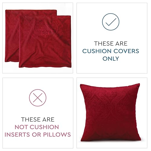Image of Encasa XO Velvet Cushion Covers, No Inserts, Set of 2, Gold | 24 inchx24 inch | Machine Washable | Soft & Durable | Hidden Zipper, Sofa Decor