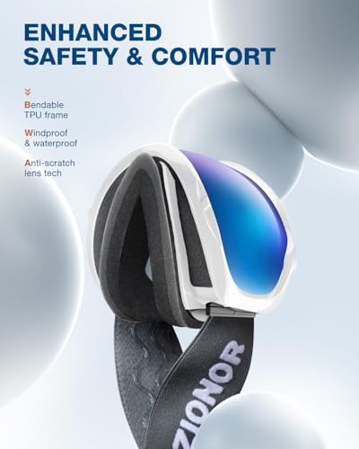ZIONOR Lagopus Ski Snowboard Goggles UV Protection Anti fog Snow Goggles for Men Women Adult Youth - Thumbnail 6