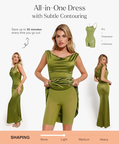 Image of Popilush Shapewear Maxi Dress Sleeveless Long Formal Dresses