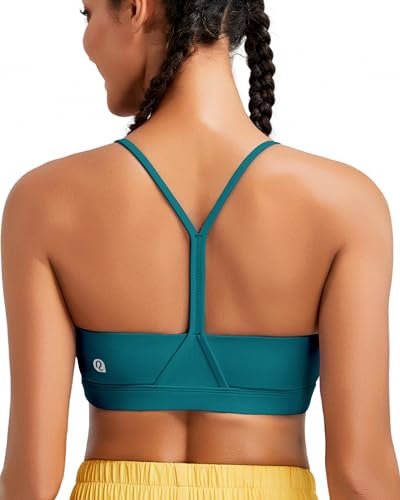 Image of RUNNING GIRL Sports Bras for Women,Y-Back Medium Support Workout Sports Bra Padded Racerback Supportive Bras Push up(WX3048 Storm Teal S)