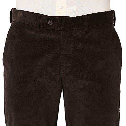 Image of Blackberrys Men's Cotton Blend Self-Design Slim Fit Casual Trousers
