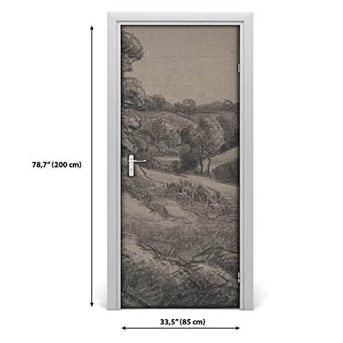 Papel pintado para puertas dañadas: solución autoadhesiva 70x200 cm lavable estilo retro 4