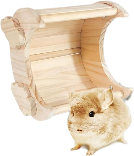 Ctkp ハムスターハウス 木製 ハムスター 爪研ぎ ハムスターの家 ウサギの城 バニーハウス 隠れ家 小動物遊び チンチララット スナネズミ ペットのお城 チンチラ 生息地 運動不足解消 ストレス解消 面白い 玩具 チンチラシェルターハウス、リス、モルモ