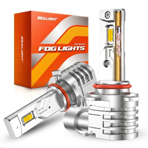 Image of SEALIGHT H10 LED Fog Light Bulb, 35000LM 6500K Cool White, 9140 9145 LED Fog Lights Brighter Road Visibility in Fog & Rain, Copper Cooling System, Plug-N-Play, Pack of 2