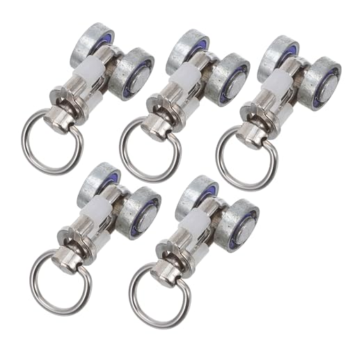 LOLIPPYY 5 Piezas Rodillos para Rieles de Cortinas Metalizados de Ruedas Doble para Cortineros Accesorios para Ventanas y Pérgolas Deslizamiento Suave y Silencioso Color Color Aleatorio