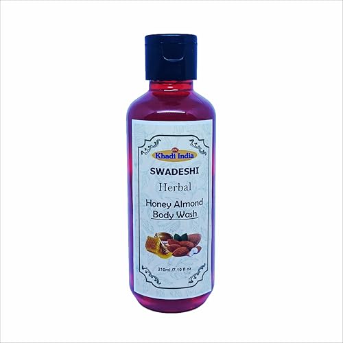Image of Khadi Herbal Body Wash | 100% Natural Honey & Almond | Gentle & Nourishing Shower Gel for All Skin Types | Sulfate & Paraben Free | 210ml
