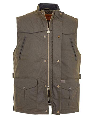Image of Outback Trading Company Men's 2154 Magnum Waterproof Breathable Fleece Lined Cotton Oilskin Outdoor Vest