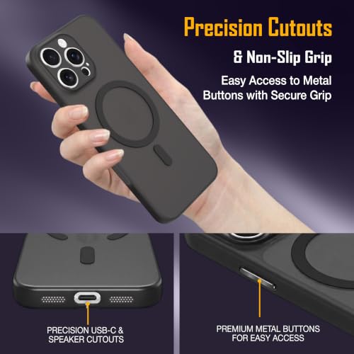 Image of ZAP CASE Paper Thin Case for iPhone 16 Pro Max | Ultra-Slim 0.5 mm Back Cover | Metal Buttons | Lightweight | Matte Finish | Anti-Fingerprint | Scratch Resistant | Camera Protection | Magsafe | Black