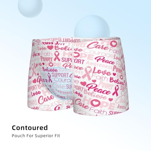 Boys' Cotton Boxer Brief Soft Underwear-Breast Cancer Ribbons Awareness4