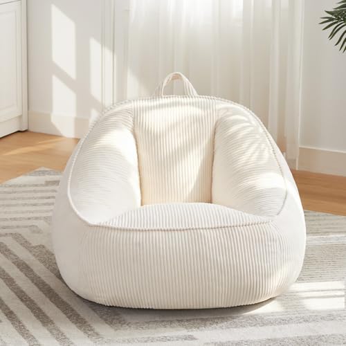 HUGHEAVEN Bean Bag Chair for Kids, Soft Bean Bag Seat for Reading, Beige - image 8