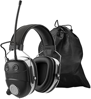 Wireless Noise Reduction Safety Earmuffs, Wireless FM Radio Electronic Ear Hearing Protection, 32dB SNR Hearing Protector/Headset/Defender, Music Noise-Cancelling Headphones for Shooting Range