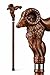 Wooden Ram Head Engraved Carved Cane - Premium Wood Carved Walking Stick Cane with Ergonomic Palm Grip Handle - 36